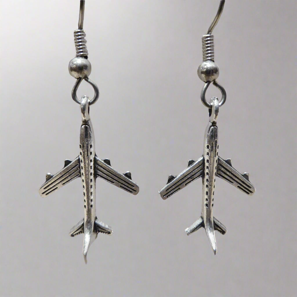 Silvertone Airline Earrings