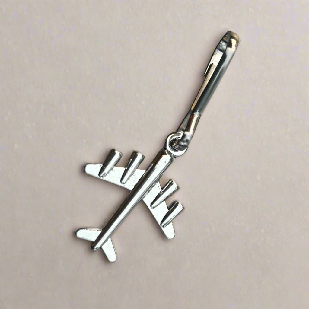 Silvertone Large 4-engine Airplane Zipper Pull