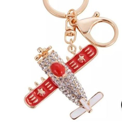 Red_Rhinestone_Airplane_Keychain