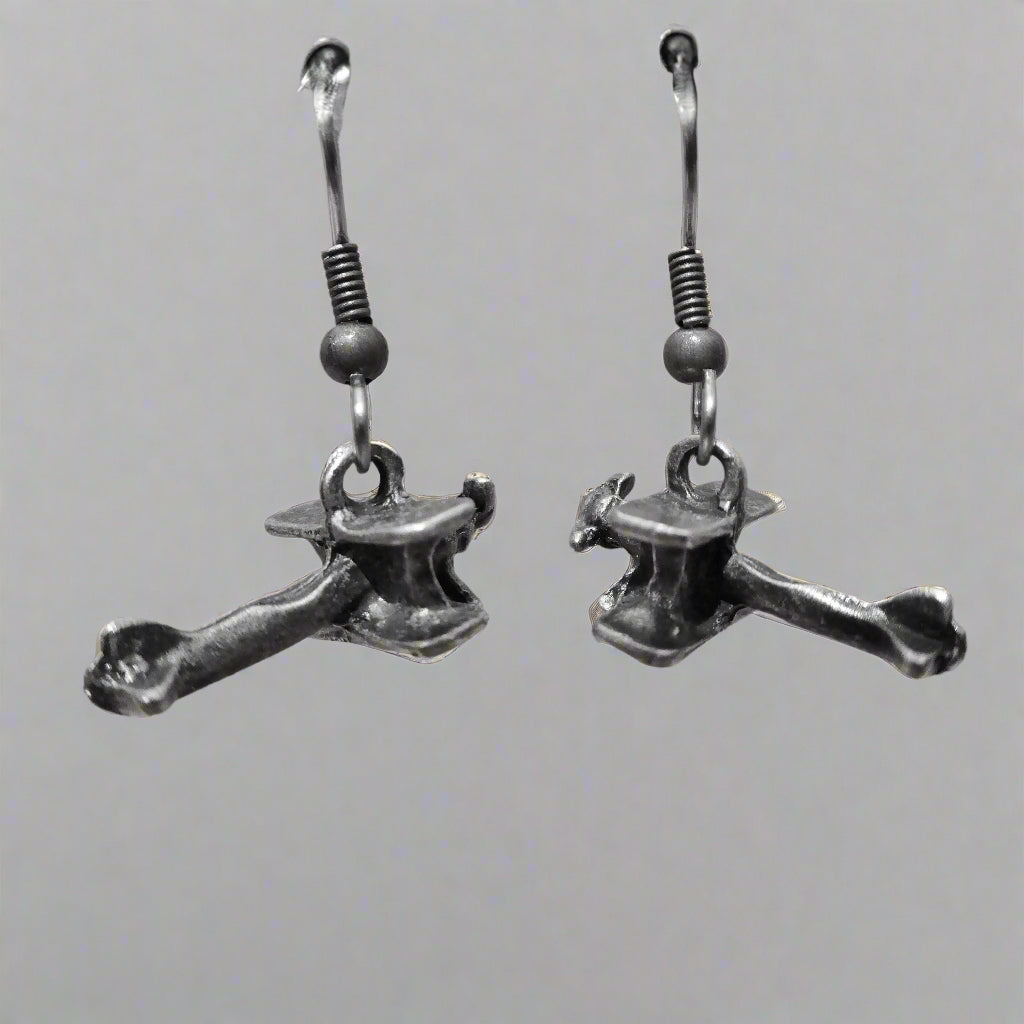 Silvertone Biplane Earrings